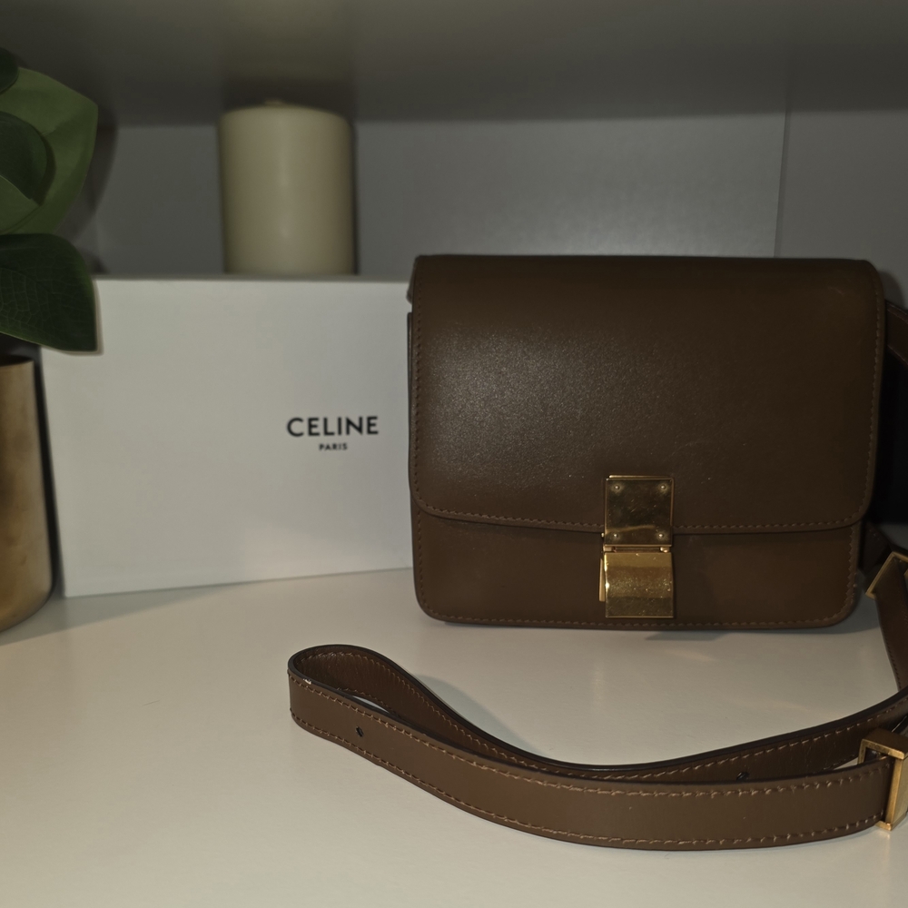 Celine Brown Leather Crossbody Bag